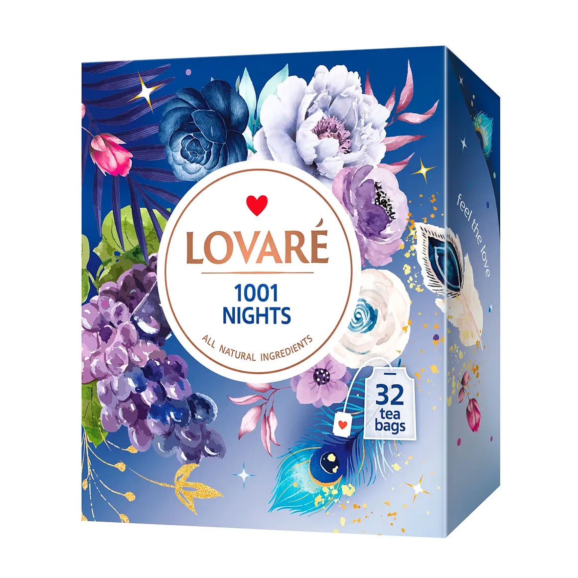 Чорний та зелений чай Lovare 1001 Nights в пакетиках, 32*2 г